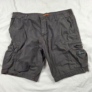 Napapijri Geographic Mens Cargo Shorts Size 40 Gray Lightweight Casual Wear